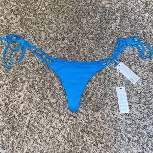 Brand New Frankies Bikinis Sky Ribbed Bottom Ocean Color